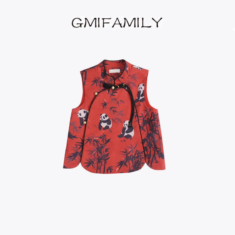 WSJ53584儿童古风唐装衣服童装2025秋季新款女童马甲外搭无袖上衣