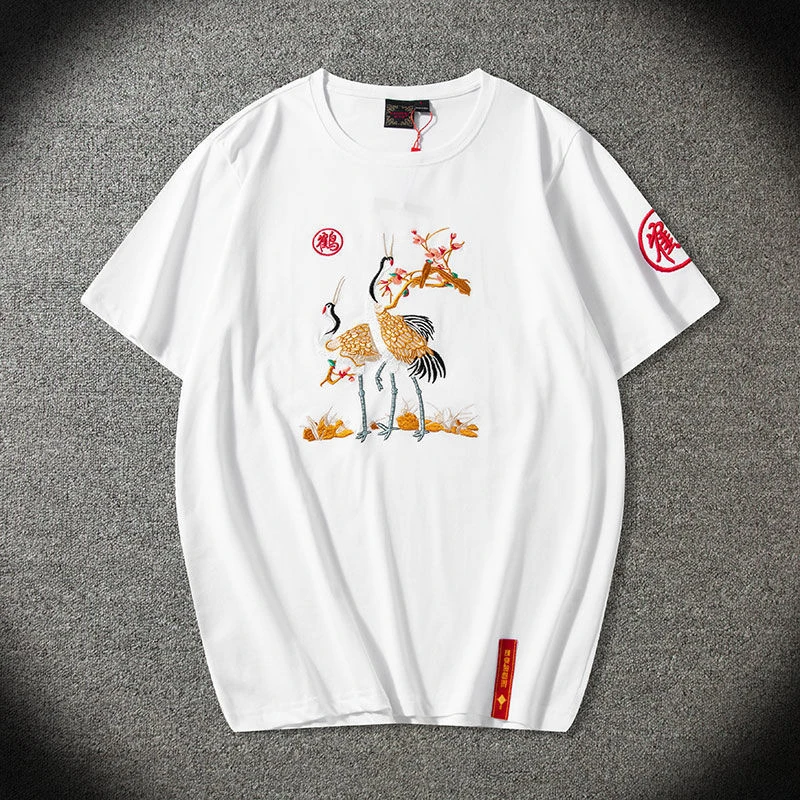 男生短袖T恤2025最新款纯棉国潮男装高级感中国风潮牌刺绣半袖t桖