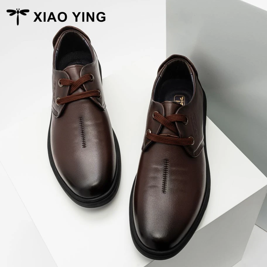 经典全真皮橡胶软底牛皮软面防滑耐磨透气休闲皮鞋6889