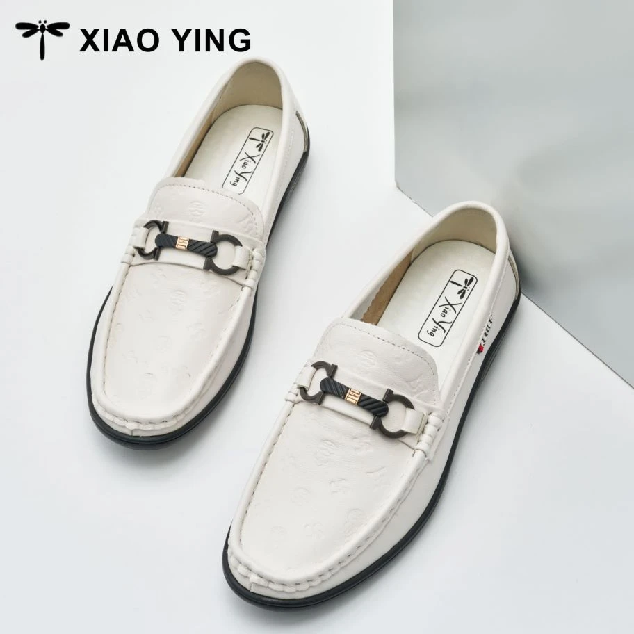XIAOYING新款舒适防滑耐磨软底软面时尚百搭男式休闲皮鞋8086