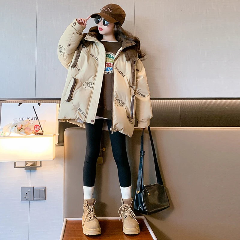 女童羽绒服2023年新款6-12岁15岁连帽加厚中大童冬季保暖韩版爆款