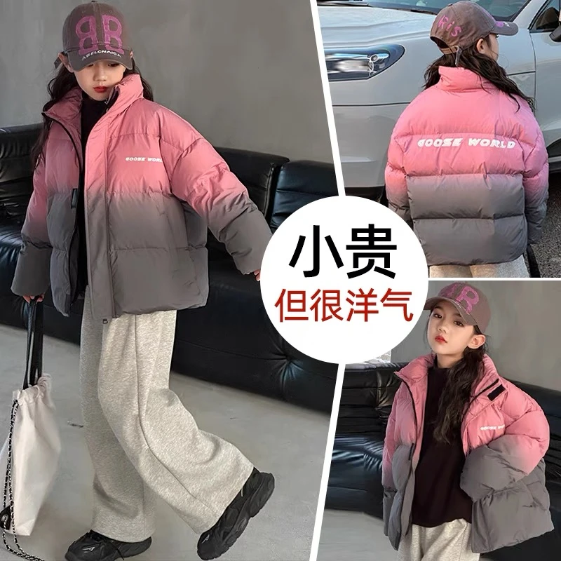 女童冬装棉衣女孩中大洋气儿童装手塞棉服冬季加厚面包外套潮8岁9