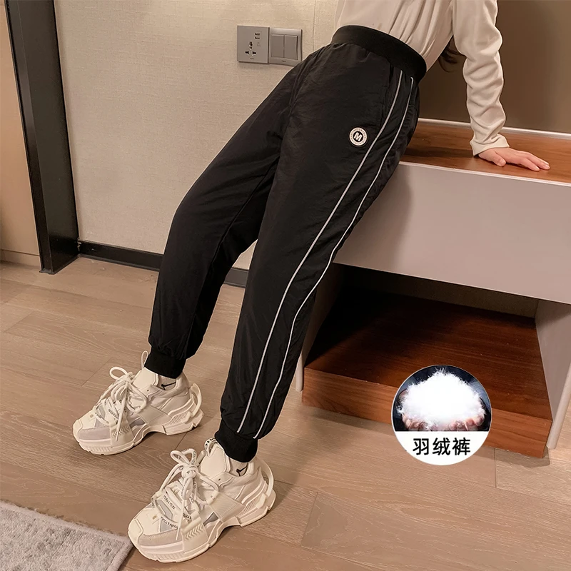 女童羽绒裤冬季外穿2023新款6-12岁15岁中儿童棉裤白鸭绒加厚裤子