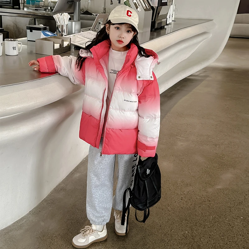 女童羽绒服2023新款6-12岁15岁中大童冬季洋气中长款加厚休闲爆款