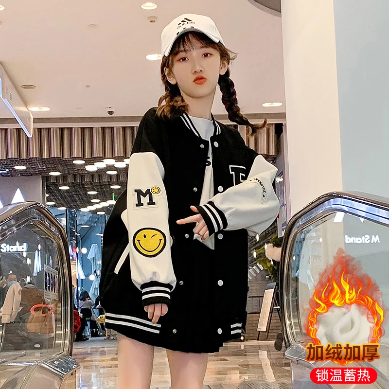 女童外套加绒加厚6-12岁15岁中大童2023新款休闲洋气冬季宽松保暖