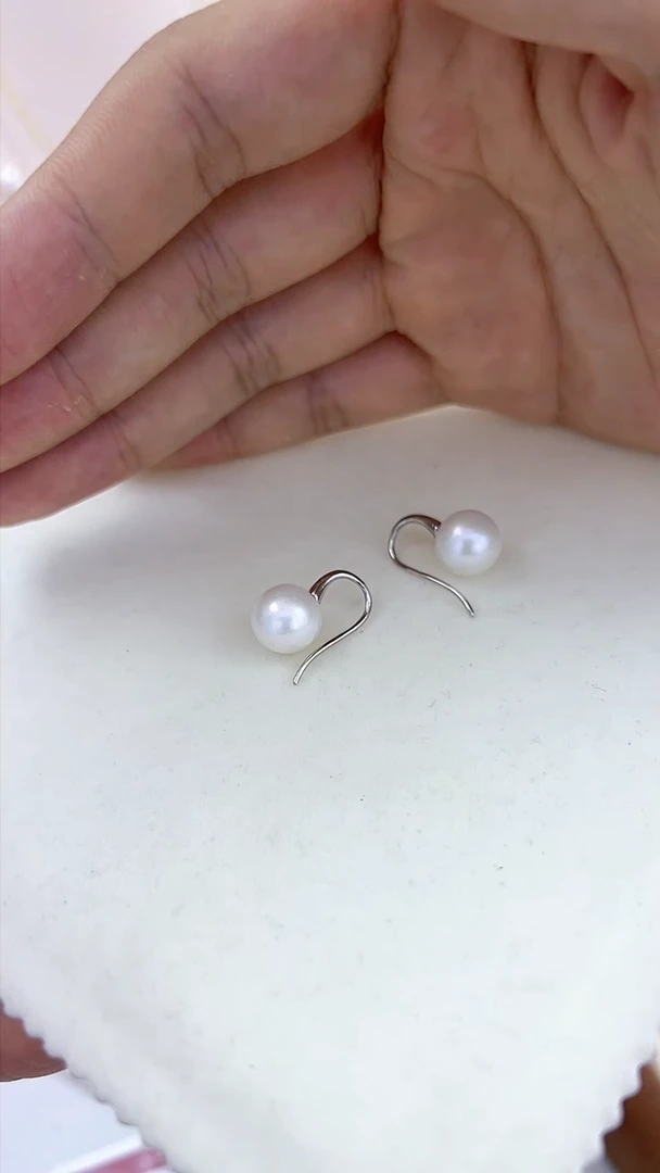 【闪购商品】淡水珍珠耳饰银S925镶嵌10-11mm耳勾
