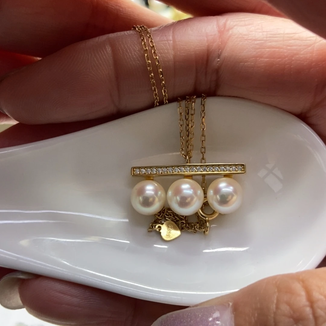 海水珍珠套链银S925镶嵌