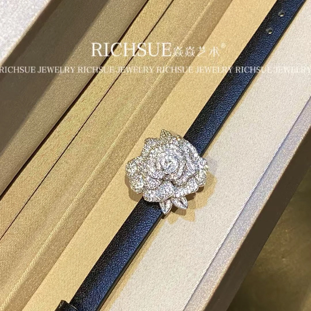 非金属合成锆石手链 RICHSUE 超闪山茶花手链 s925银高级感名媛