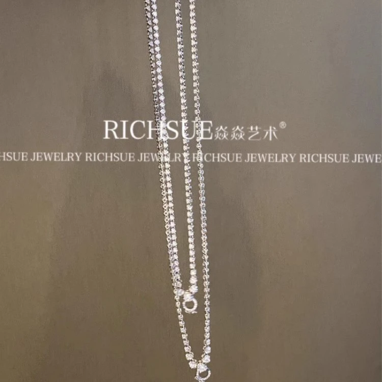 非金属合成锆石项链 RICHSUE 经典百搭链项链18-22寸s925银镀金