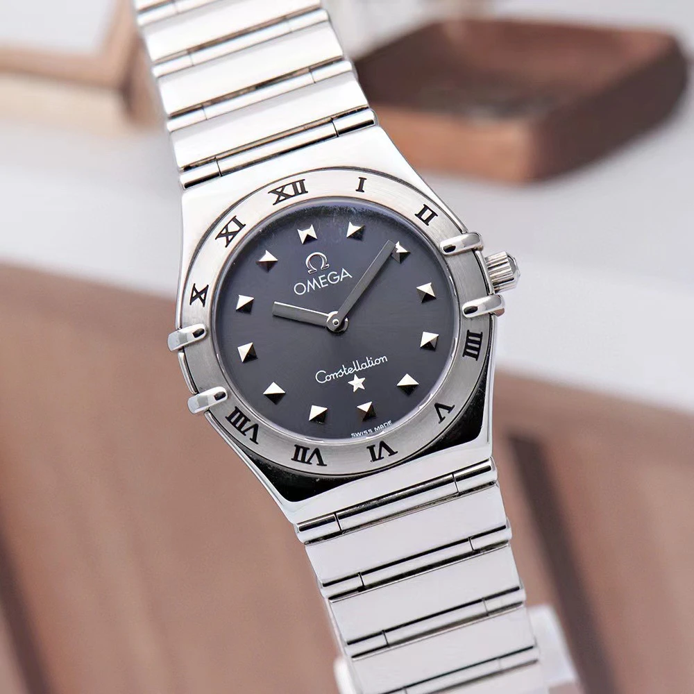 95新 Omega/欧米茄 星座 石英 精钢 25.5毫米 灰色盘面 罗马刻度
