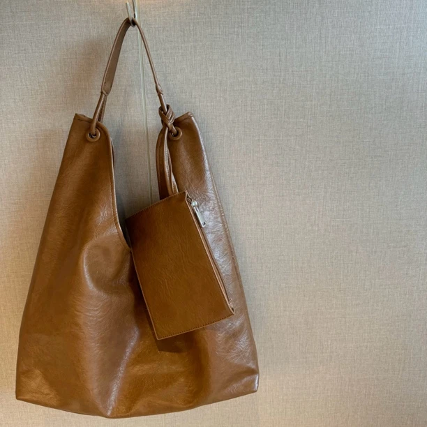 东大门大容量双子母包单肩托特包女2024爆款质感超纤皮腋下购物袋