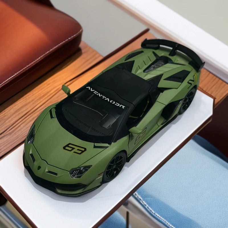 【合金】 兰博基尼 SVJ 63 磨砂绿色 合金全开 汽车模型