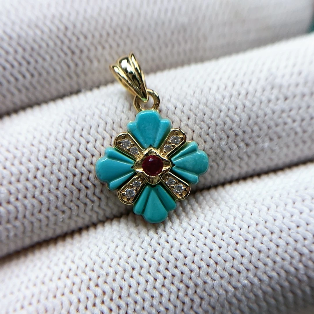 绿松石配饰银S925镶嵌