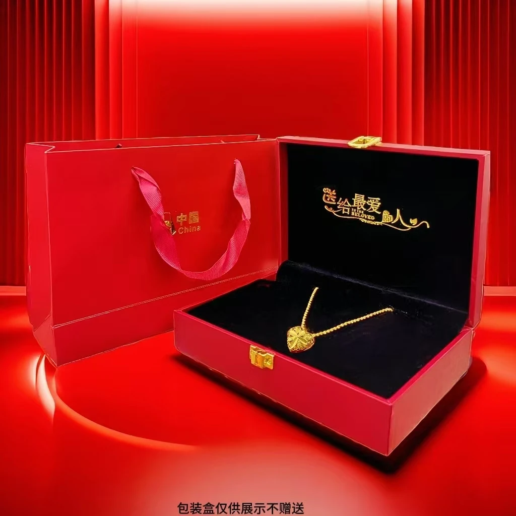 【专柜正品】香港金色项链心心相印高端项链