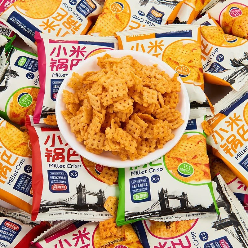 英伦之恋小米锅巴小包装酥脆蟹黄香葱麻辣番茄味解馋年货零食批发