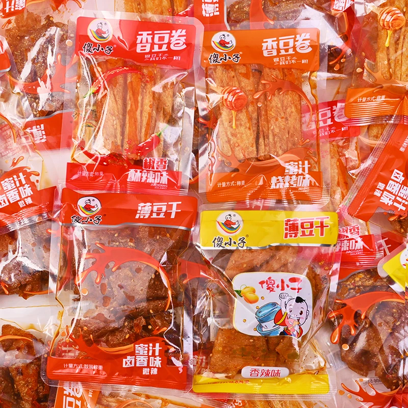傻小子香豆卷辣片蜜汁椒香酥香辣薄豆干儿时辣条休闲零食湖南特产