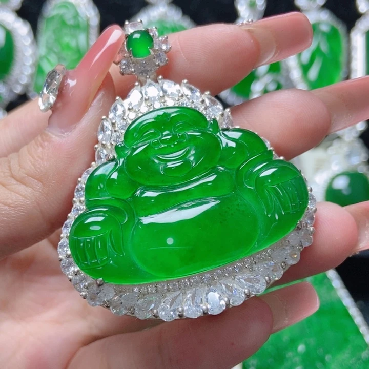 翡翠颈饰银S925镶嵌