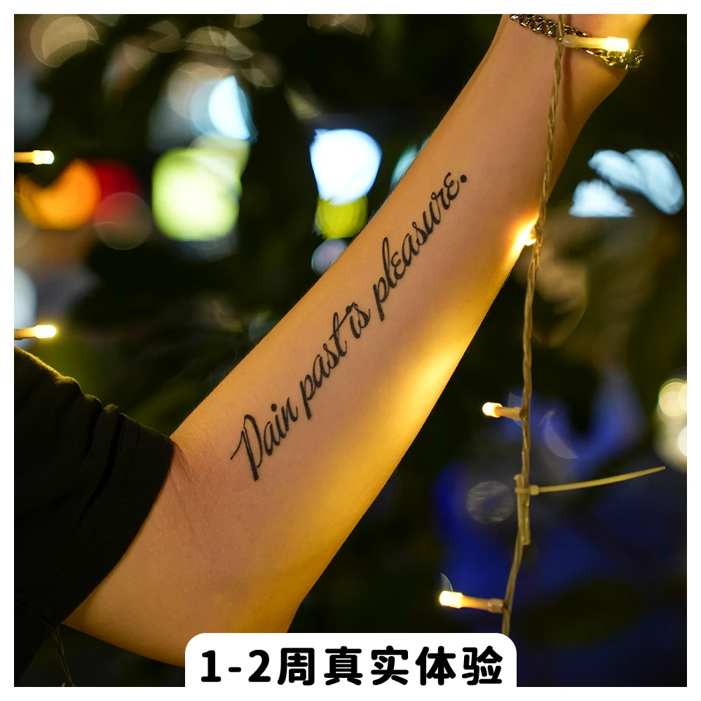 句子套装 草本果汁纹身贴纸贴画防水防搓透明维持1-2周简单持久