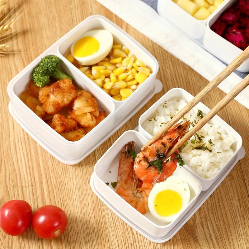 日本 NAKAYA 双分隔保鲜盒饭盒550ml