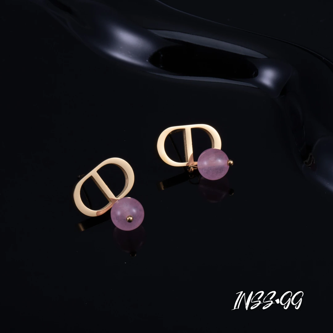 钛钢玻璃耳饰 【INSS · GG】气质百搭个性小众时尚款耳环E163