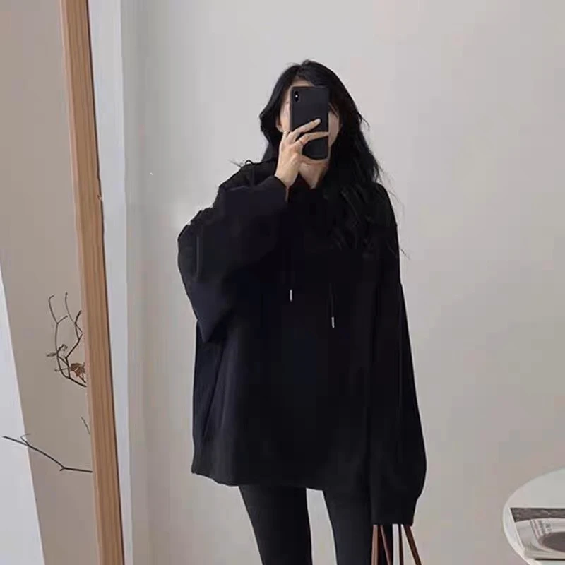 5 卫衣 连帽 黑色 女装