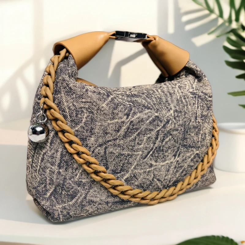 【SL】新款时尚百搭经典款牛角包日常单肩腋下斜跨大容量斜挎腋下包