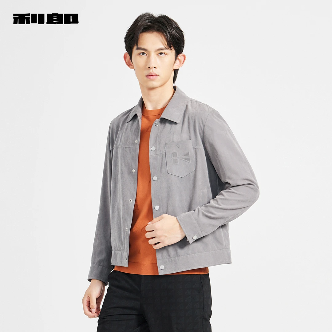 利郎官方 夹克男士商务休闲短款翻领2025春新款男装外套茄克衫