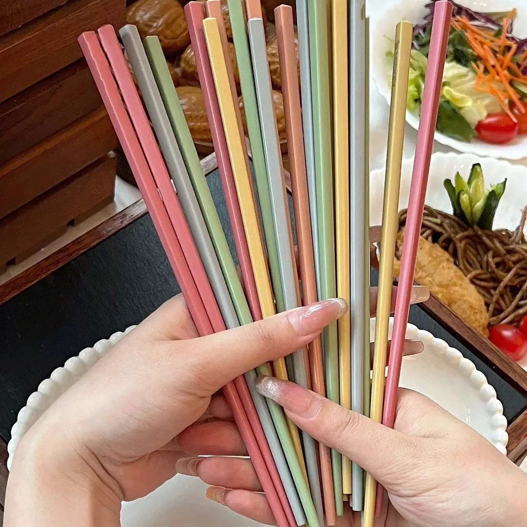 五彩合金筷子防霉可爱家用