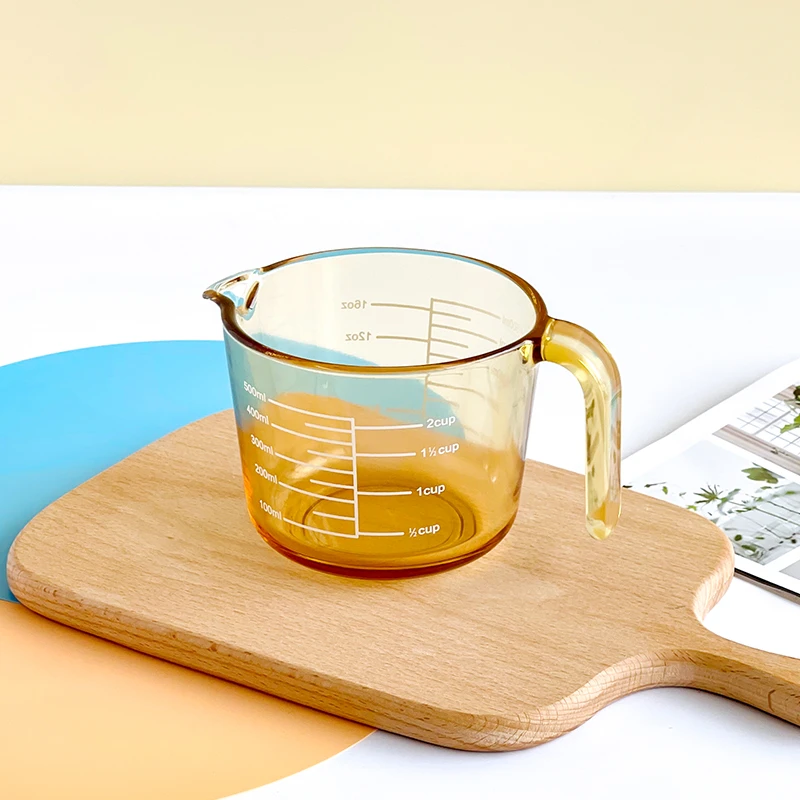 SINICON/希伲康耐高温茶色玻璃量杯带刻度食品级烘焙微波炉烤箱