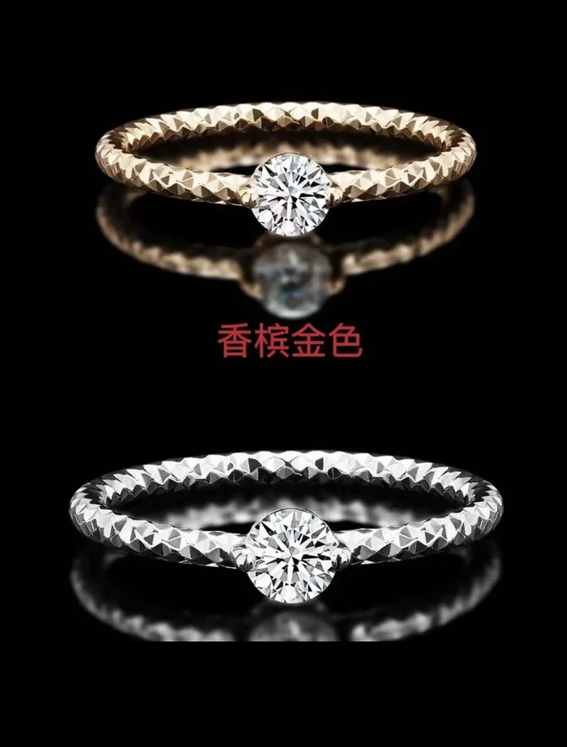 925银莫桑石戒指 925银莫桑石戒指[朗月] 30分 高品质戒指