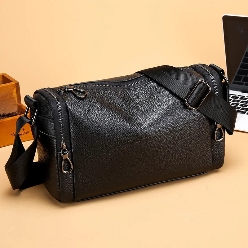 【梵音优选】真皮男包2023新款时尚百搭休闲简约商务通勤单肩斜挎包