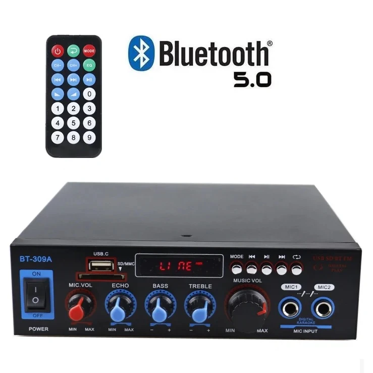 220v多功能插卡Mp3蓝牙音响HIFI迷你卡拉ok家用功放机