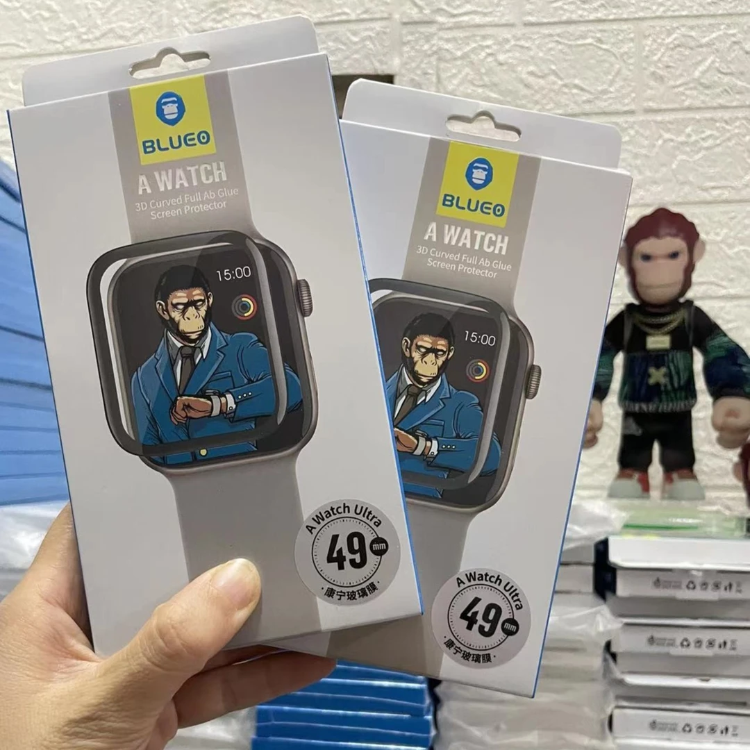 蓝猩苹果手表膜awatch ultra带贴膜神器49mm全屏覆盖康宁玻璃