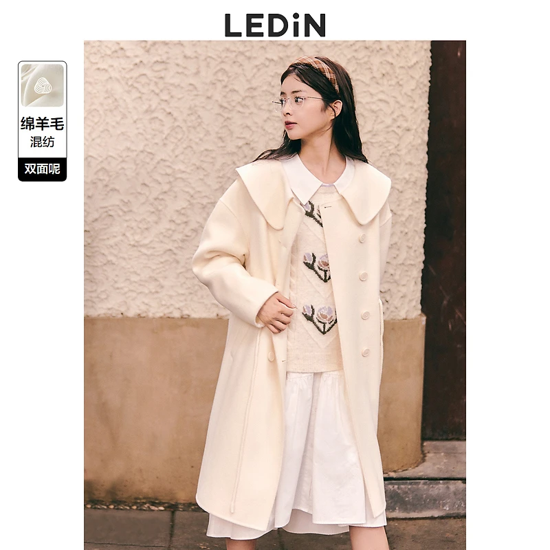 【商场同款】乐町抽绳收腰大衣女冬季新款厚外套C1AAD4527