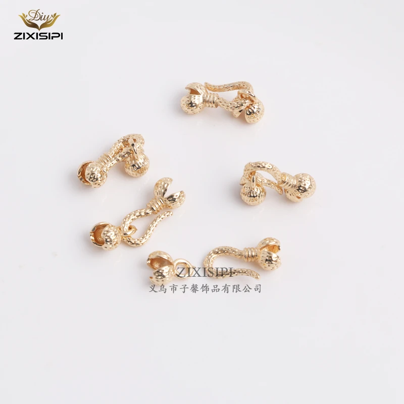 金色加厚花生纹款花椒扣diy链接扣珠链手链包珠扣/M0345
