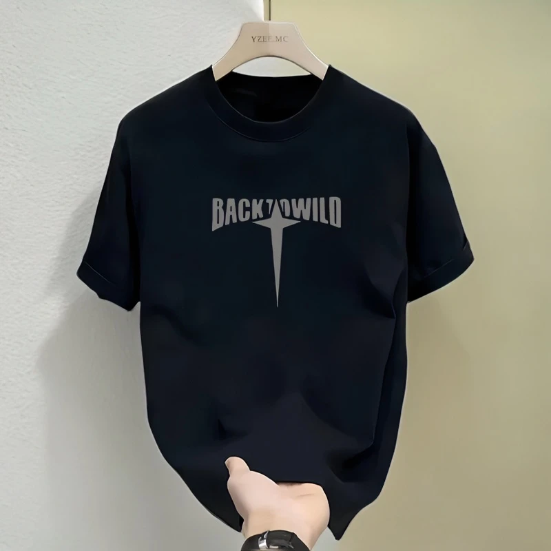 雅鹿男装短袖t恤男女款潮牌内搭夏季新款宽松体恤半袖上衣打休闲