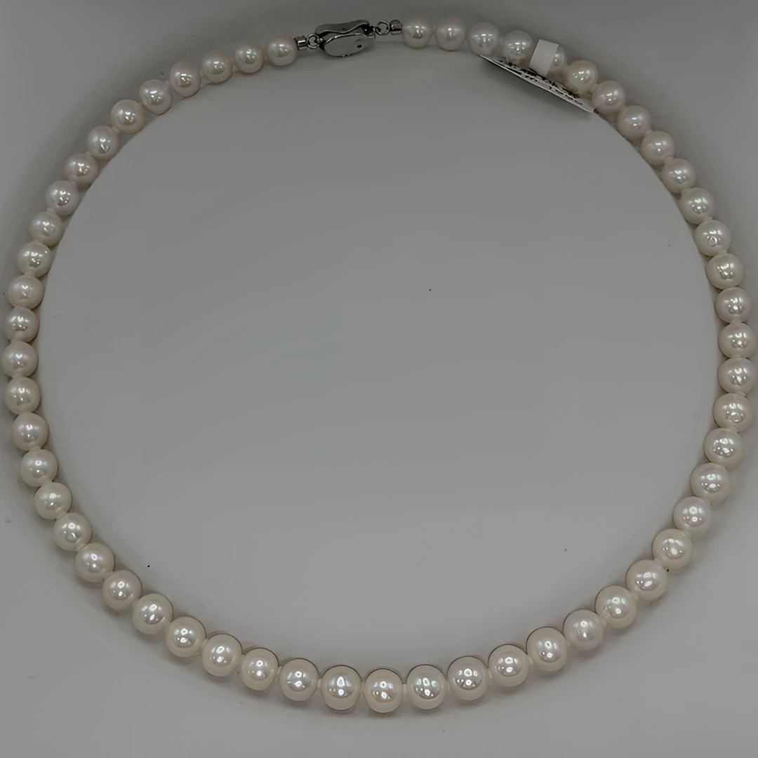 7-8点位淡水无核极强光百搭珍珠项链气质时尚经典素款优雅