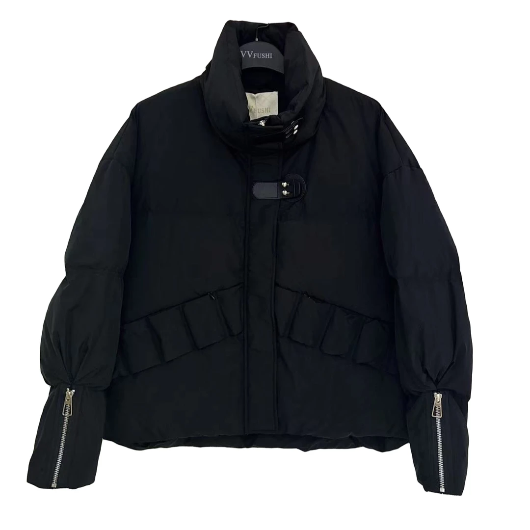 【VV FUSHI】R24129168新款短款立领休闲简约宽松潮流时尚棉服外套