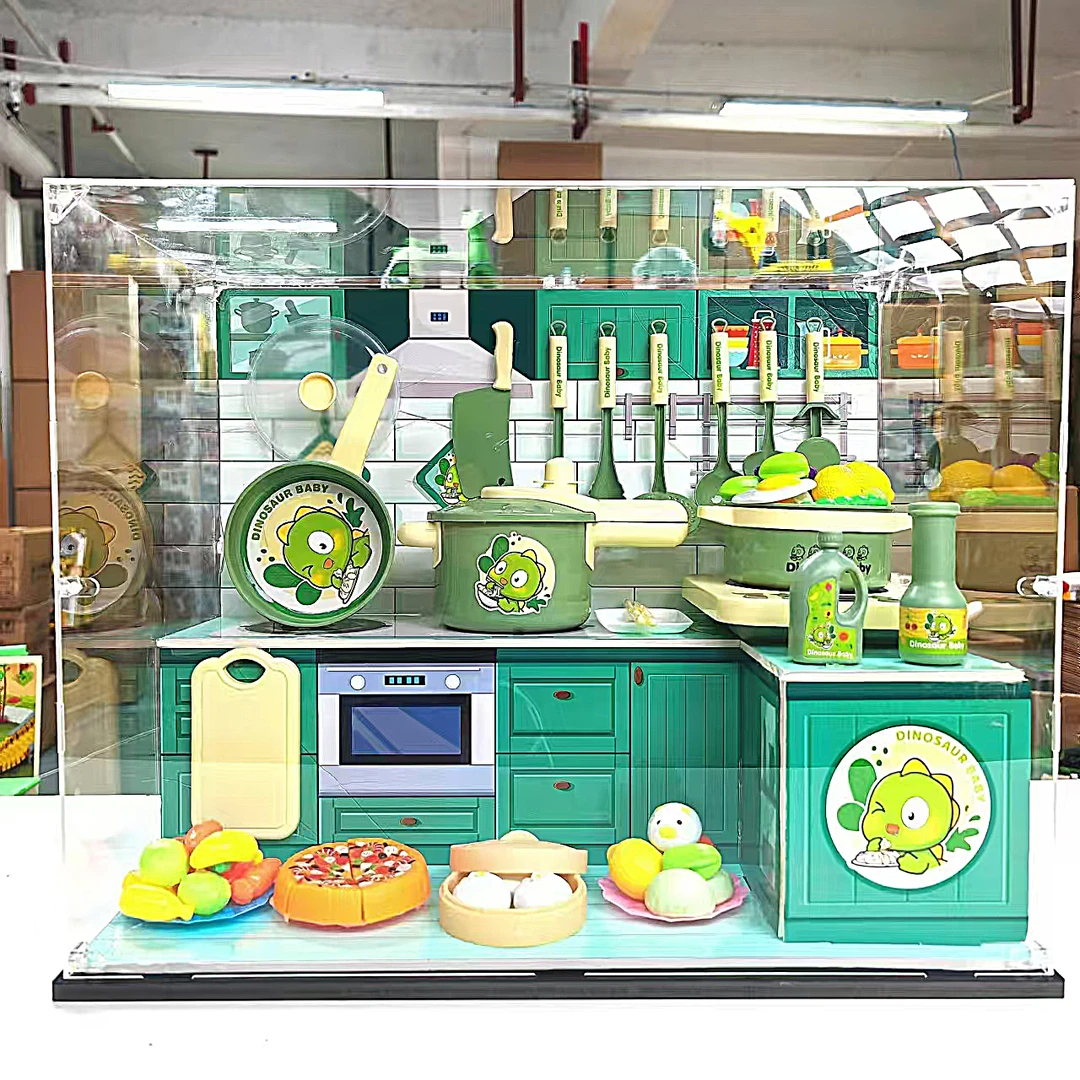 T30件套恐龙厨房过家家做饭玩具 不含灶台柜（不带礼盒款式随机发）