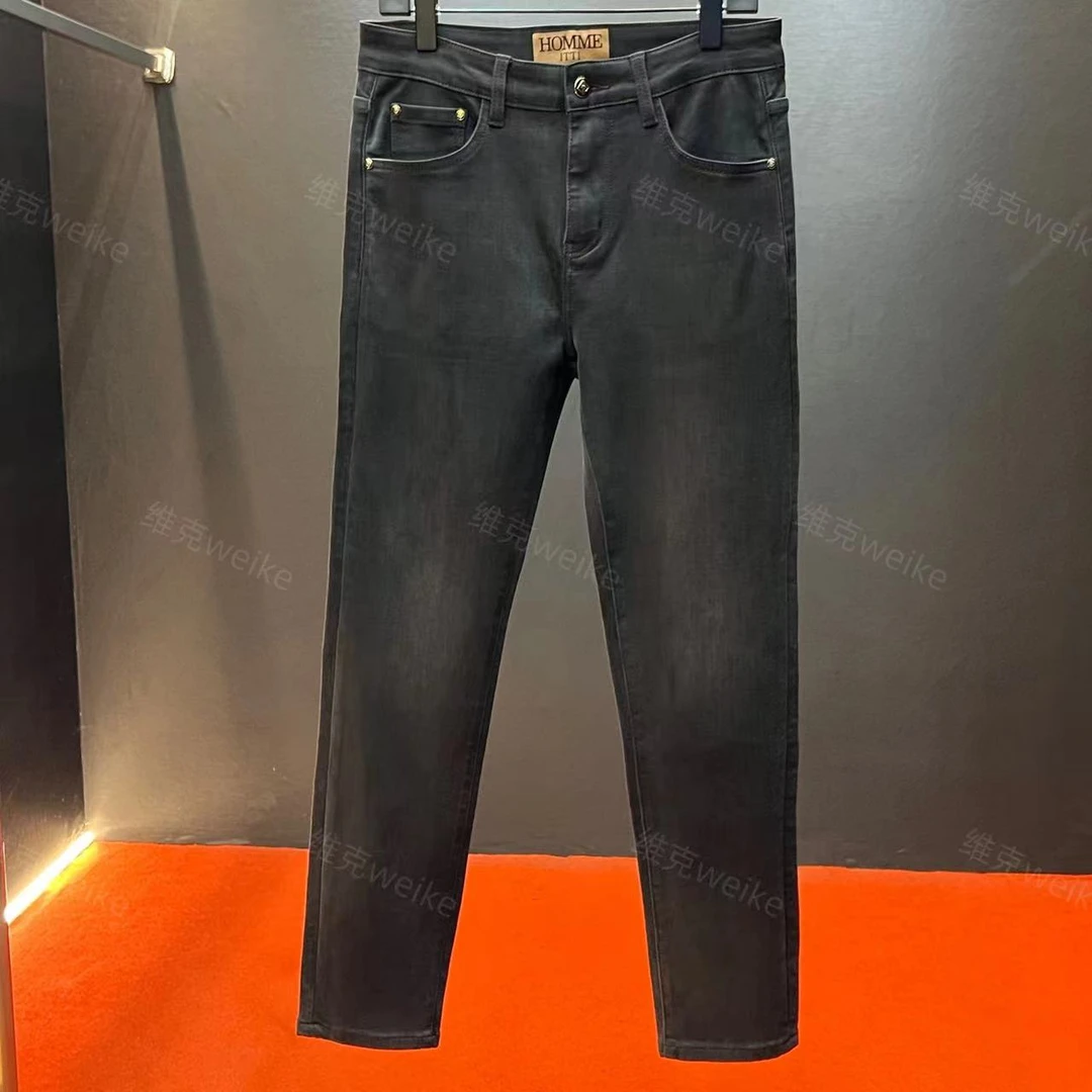 《WEIKE》602金标24K【深灰/黑/蓝】长裤/九分裤修身小直筒牛仔裤