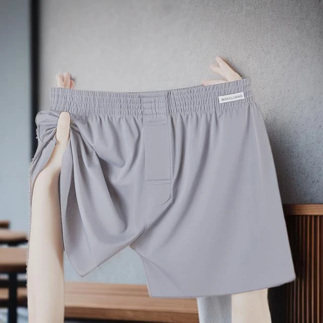 男士冰丝超薄睡裤平角内裤宽松睡裤三分夏季短裤阿罗裤家居外穿