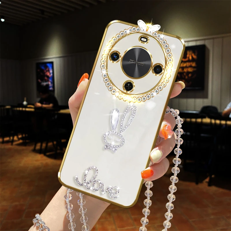 适用华为麦芒30手机壳小兔子镶钻可爱女款镜头全包防摔保护套时尚