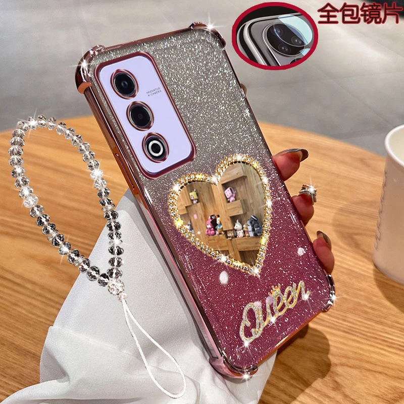 OPPO A3活力版手机壳PKD110镜头全包女款镶钻镜子气囊防摔套软胶