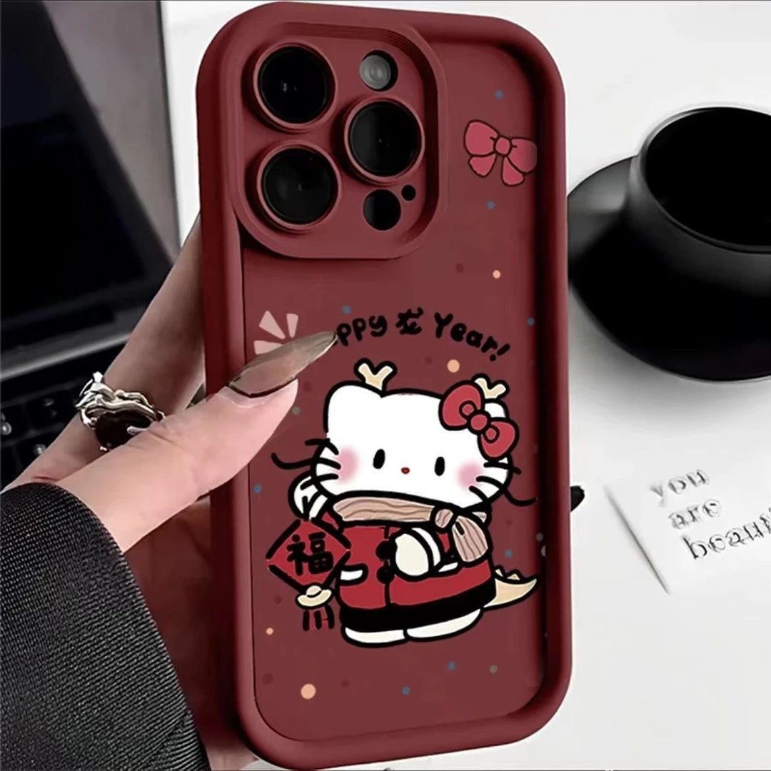 福字围巾凯蒂iPhone15/14手机壳苹果13可爱12/11promax/xsmax/78p