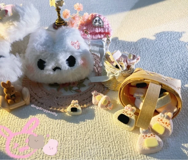 【顶顶糕定制】tutu饭团仿真食玩树脂diy玩具摆件