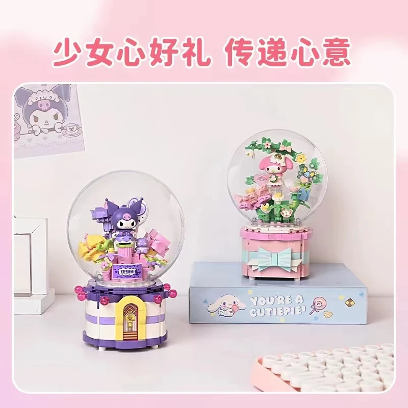 大颗粒积木桌面摆件女孩圣诞礼物灯光小颗粒拼装玩具