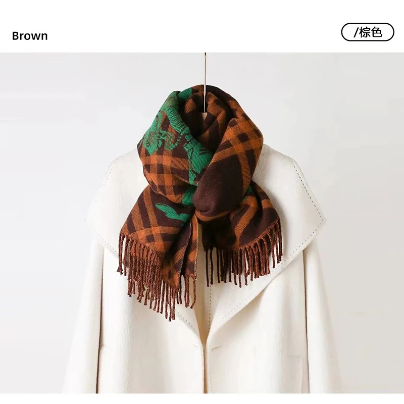 2024新款 高端定制 秋冬保暖双面 披肩围巾 BBR战马款