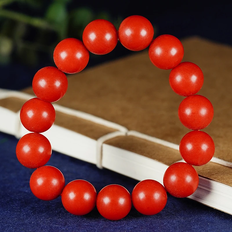 AAA云南 高端 锦红玛瑙14mm 磨砂 手串 满色满肉手串