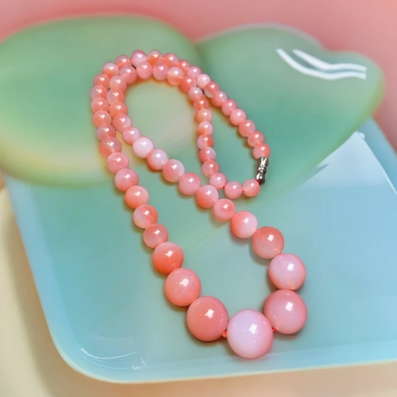 天然粉盐源玛瑙塔链项链（多样性发货其一）