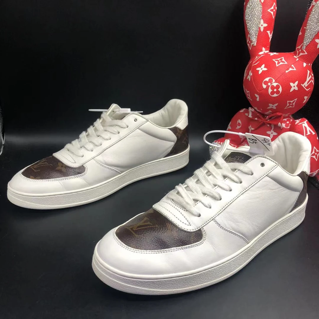 【聚星折扣】LouisVuitton/路易威登休闲白棕拼接男士板鞋